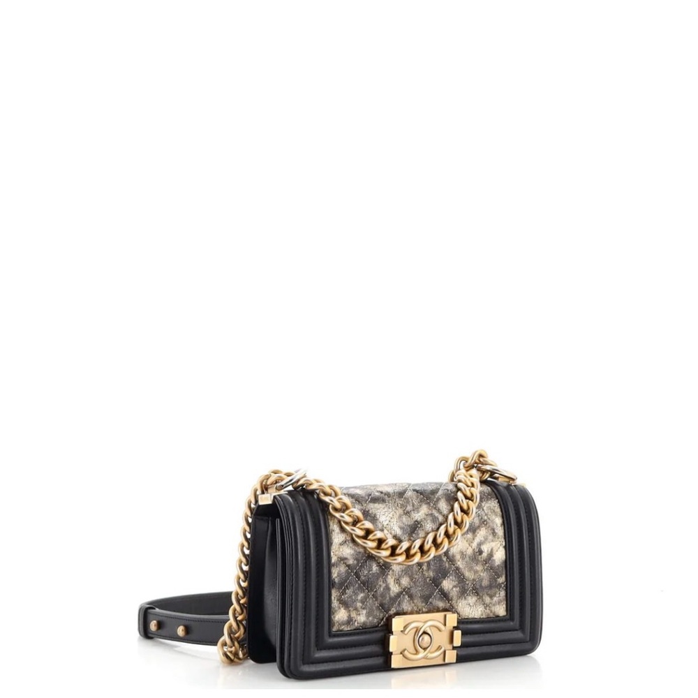 SOLD ~ LIMITED EDITION CHANEL Boy Flap Bag Quilted Metallic